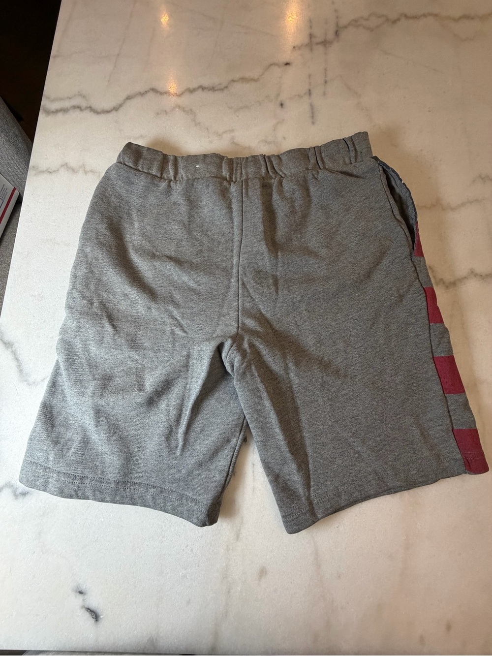 Place Boys Gray Shorts with Flag Stripe Panel - Red, Blue, White - Picture 2 of 4